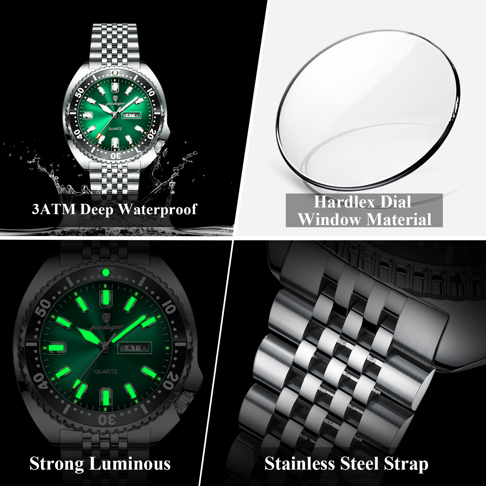 POEDAGAR Montre Homme à Quartz - Patek Philippe Watch Nautilus avis et prix