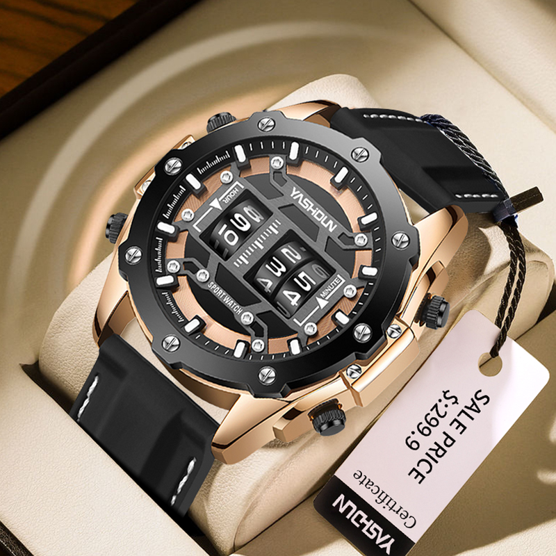 Montre numérique créative à qu - Leather Watch Band Men avis et prix