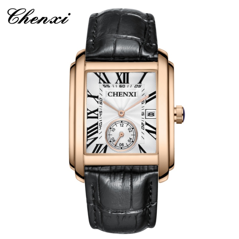 CHENghts-Montres-bracelets car - Leather Watch Band Men avis et prix